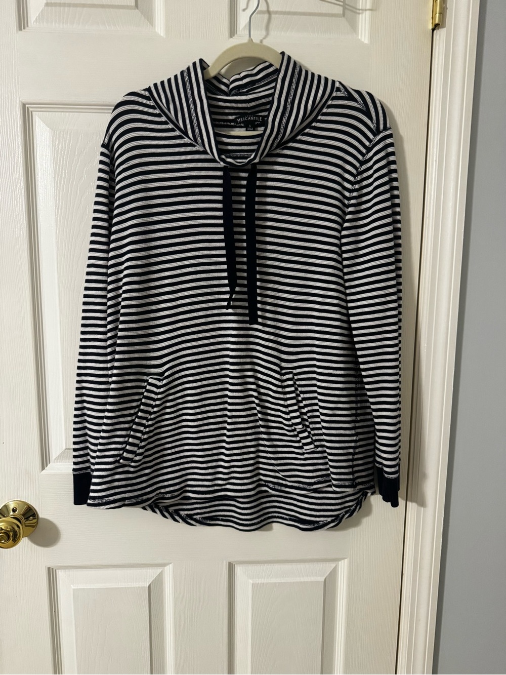 J. Crew Mercantile Nautical Stripe Hooded Pullover - Blue & White